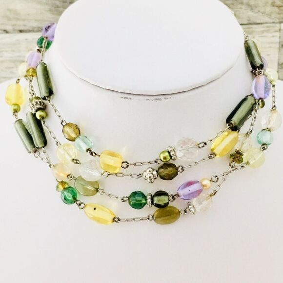 Lia Sophia Multicolored Glass Beads Necklace 1044 - Picture 2 of 4